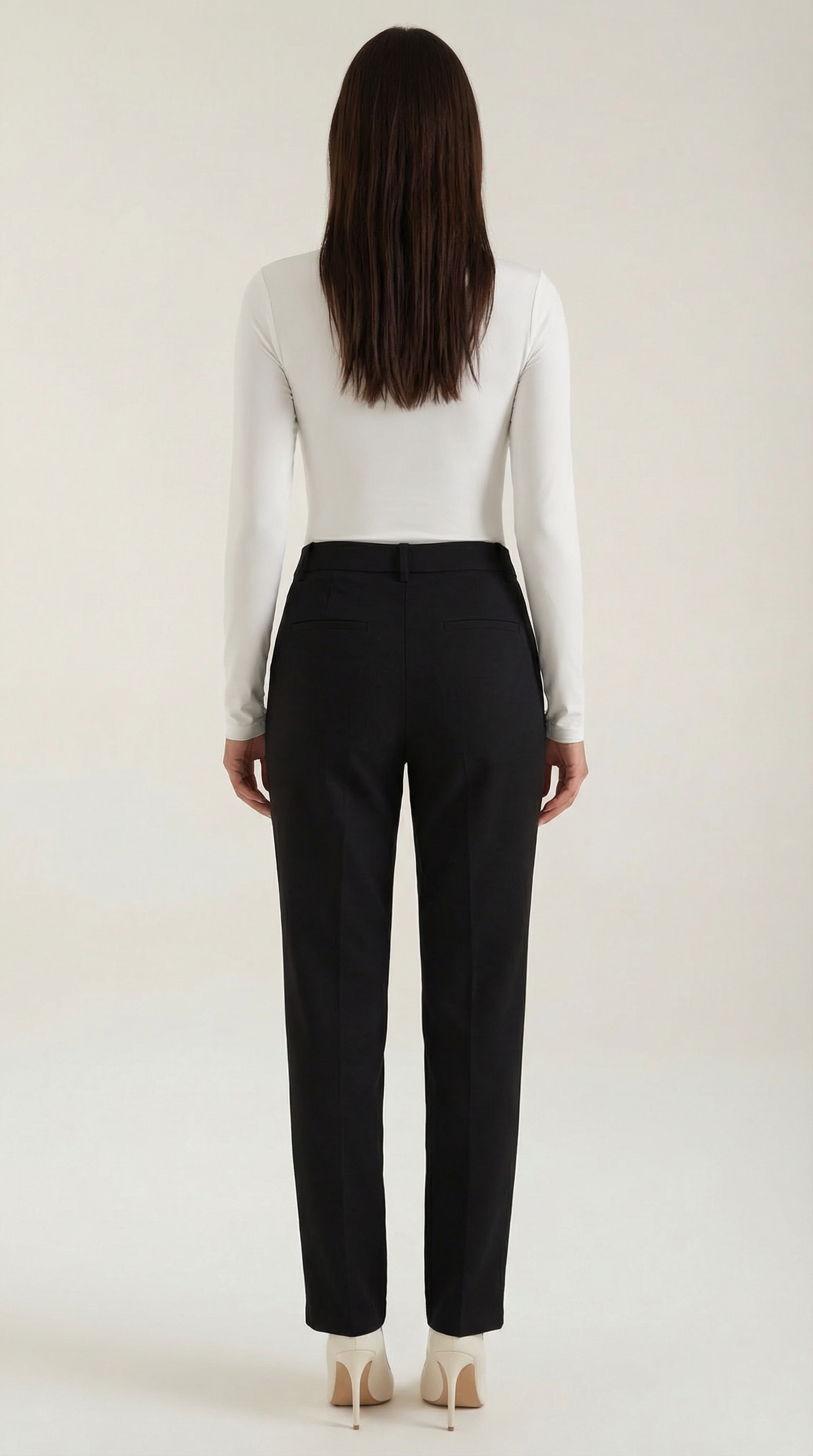 Women's Long Sleeve Top with Slim Mock Neck and Side Drape Detail