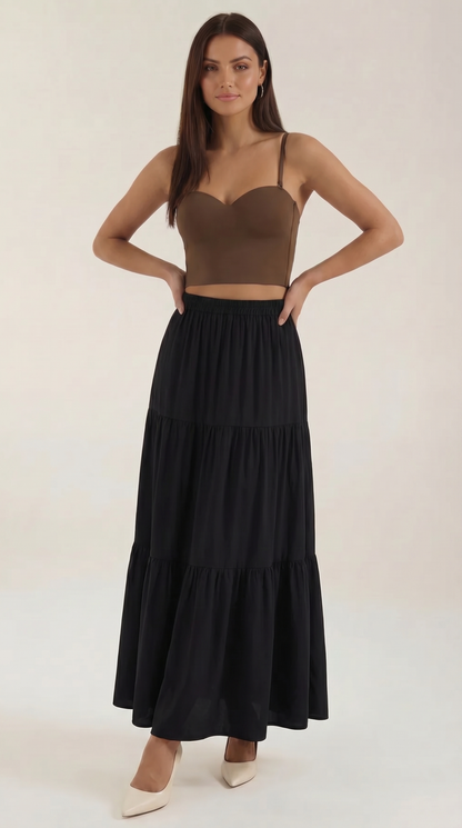 Women's Spaghetti Strap Crop Top with Heart Neckline and Fitted Silhouette