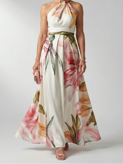 Women's Light Floral Print Maxi Dress