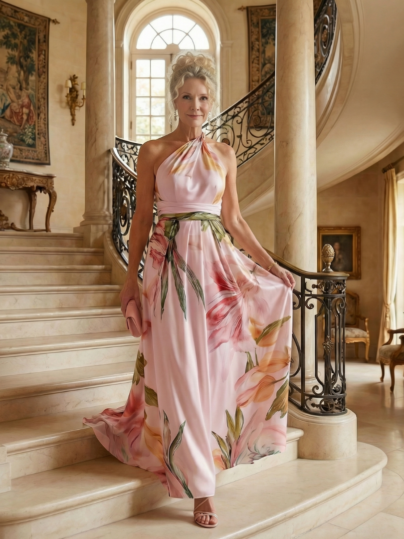 Women's Light Floral Print Maxi Dress