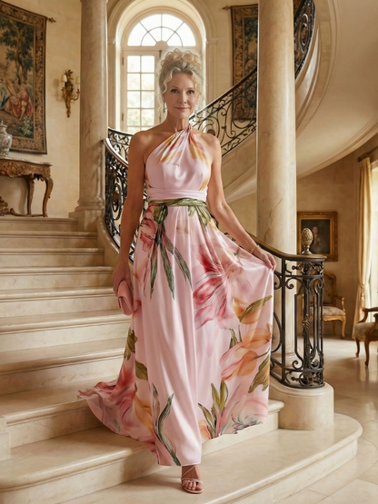 Women's Light Floral Print Maxi Dress