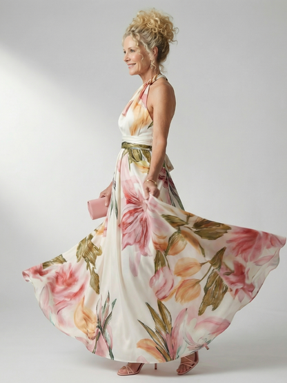 Women's Light Floral Print Maxi Dress