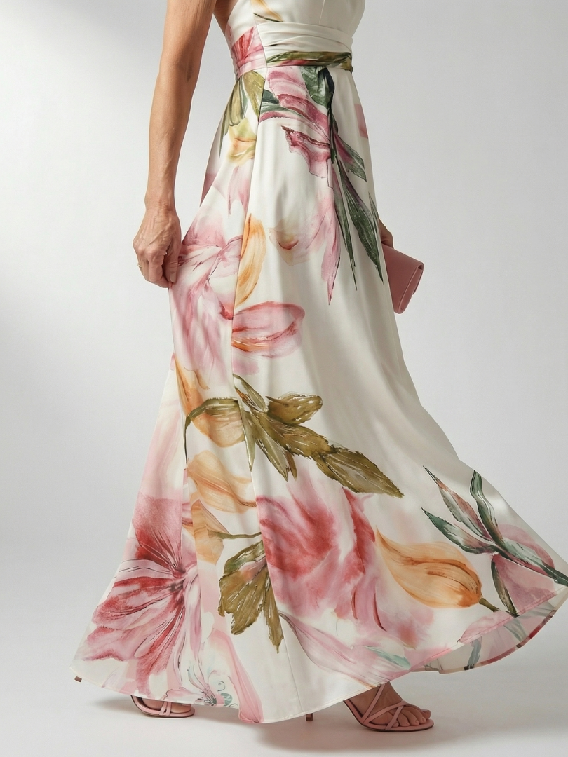 Women's Light Floral Print Maxi Dress