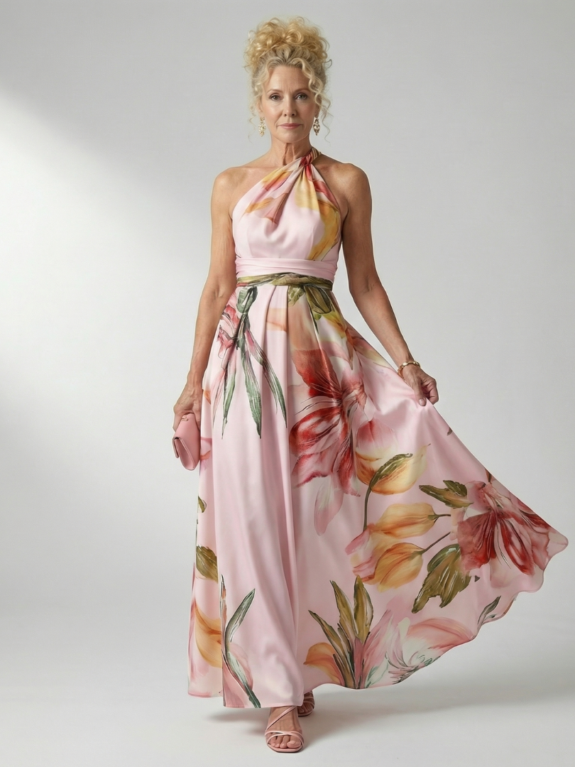 Women's Light Floral Print Maxi Dress