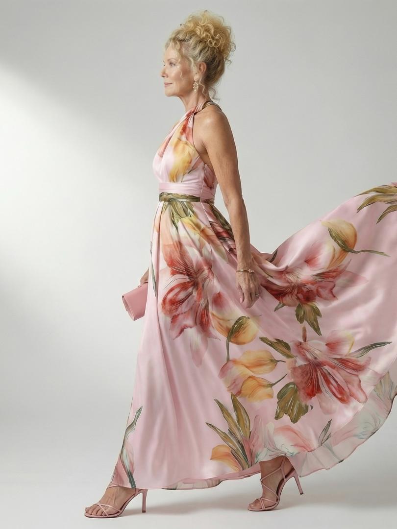 Women's Light Floral Print Maxi Dress