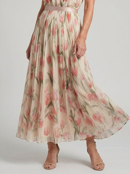 Women's Halter Neck Floral Print Midi Dress