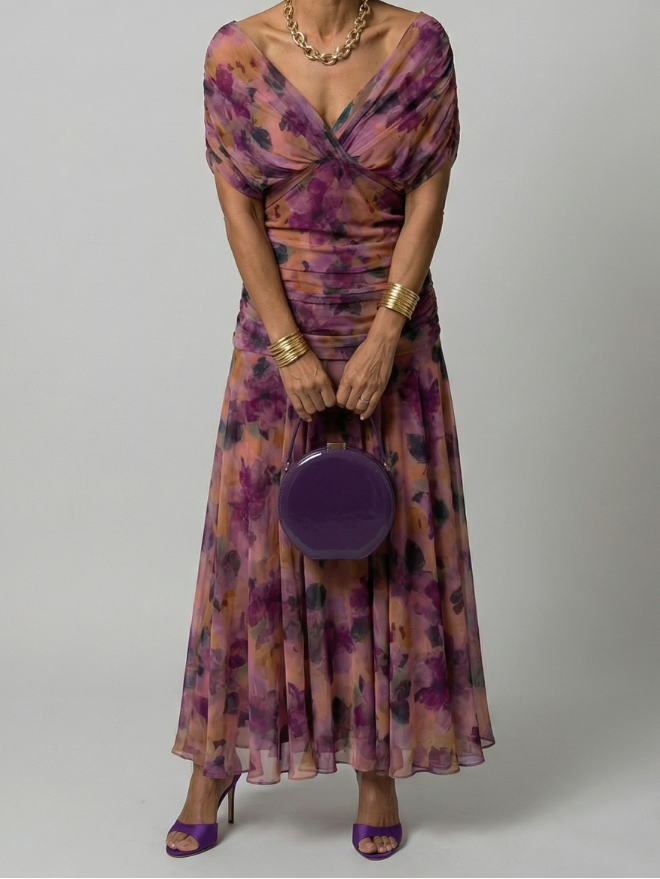 Women's Off Shoulder Flowing Midi Dress