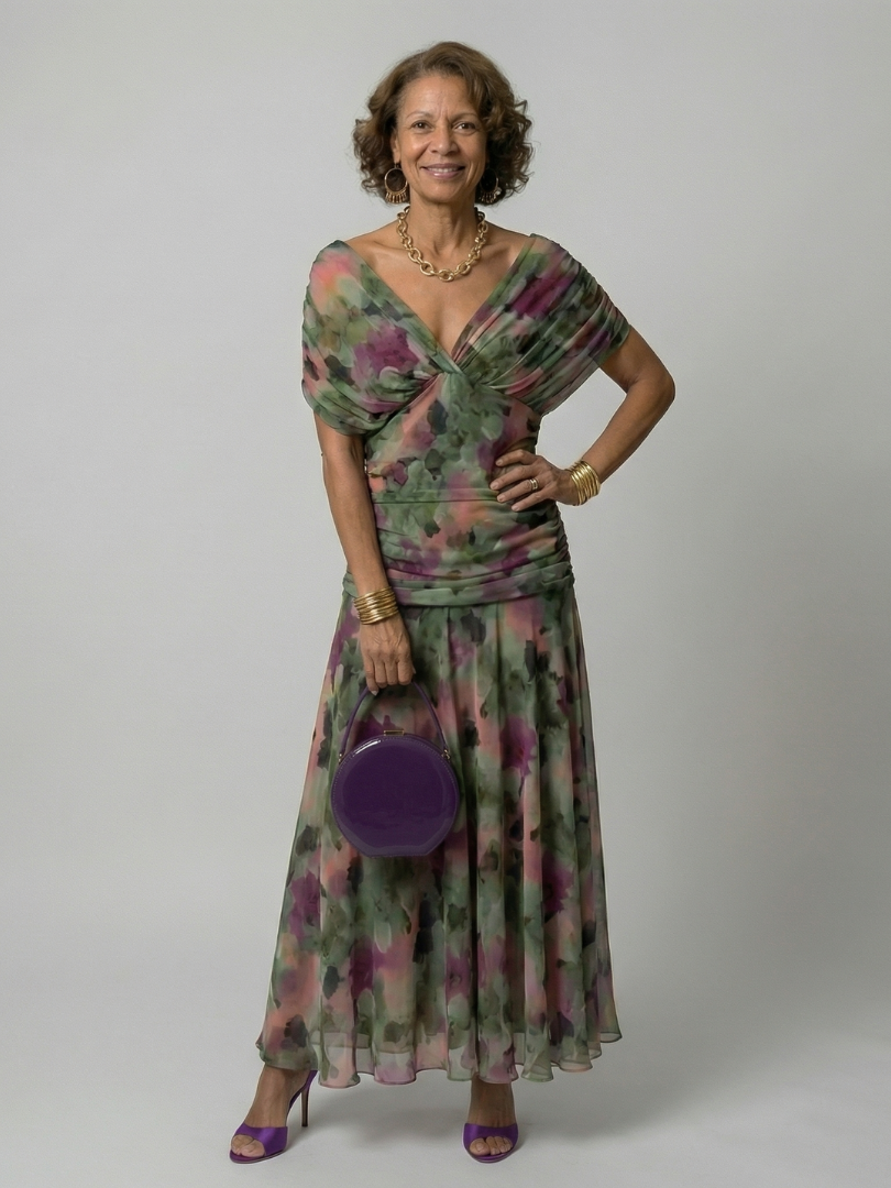 Women's Off Shoulder Flowing Midi Dress