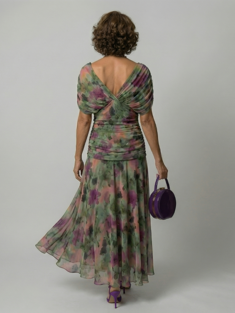 Women's Off Shoulder Flowing Midi Dress