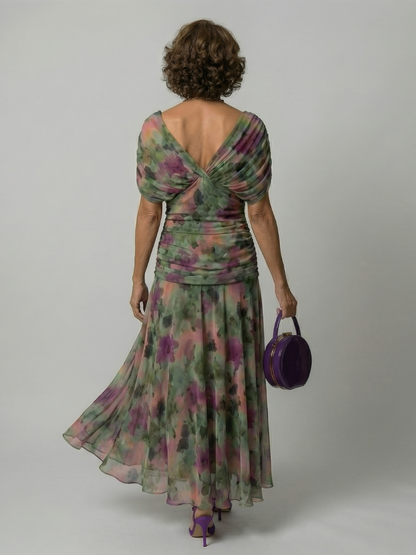 Women's Off Shoulder Flowing Midi Dress