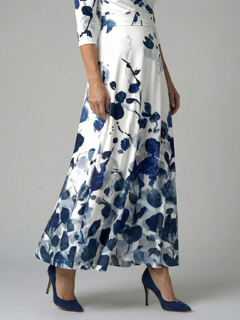 Women's Cross Wrap Neck Midi Dress