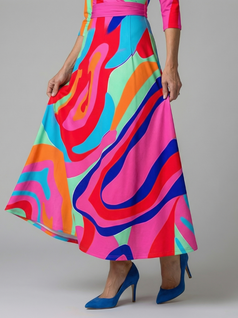 Women's Cross Wrap Neck Midi Dress