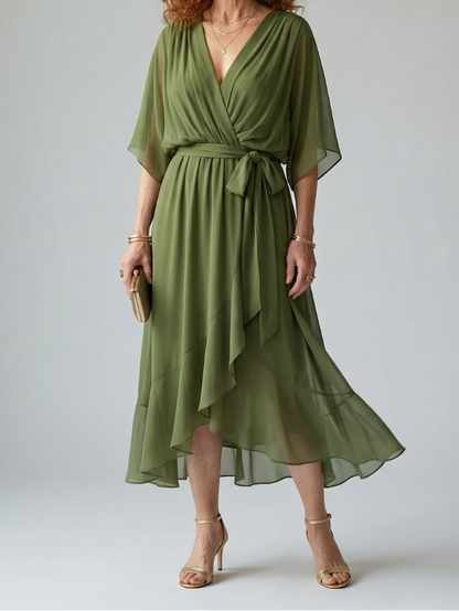 Women's Light Drape Midi Dress