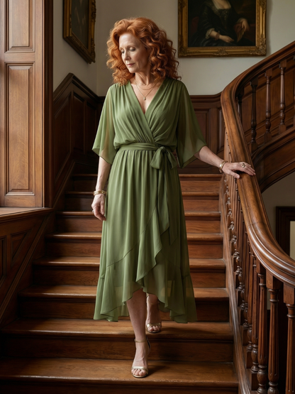 Women's Light Drape Midi Dress