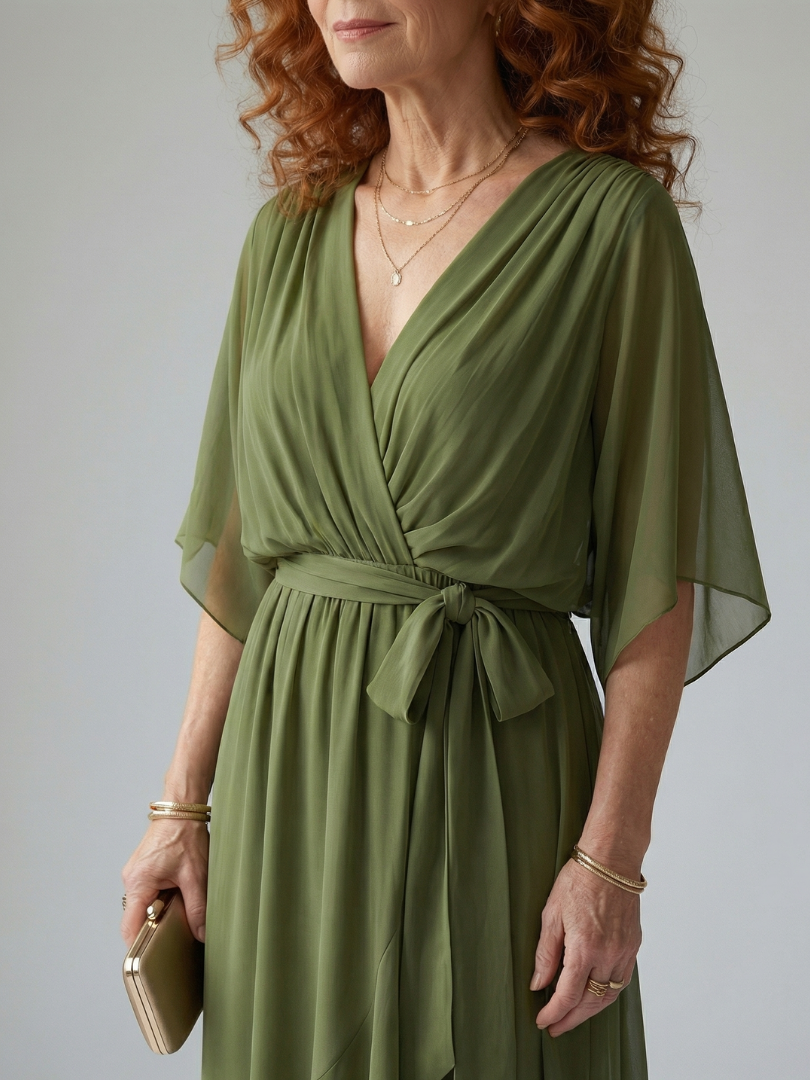 Women's Light Drape Midi Dress