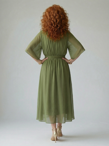 Women's Light Drape Midi Dress