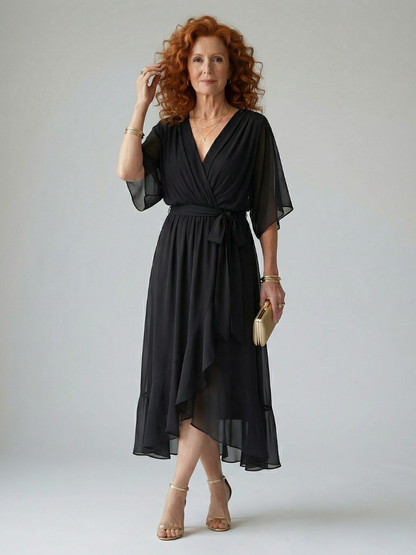 Women's Light Drape Midi Dress