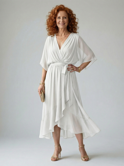 Women's Light Drape Midi Dress