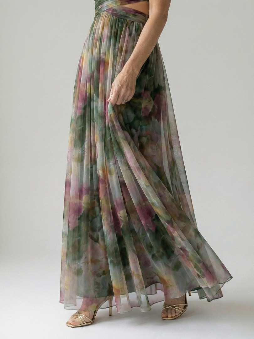 Women's Soft Wrap Floral Maxi Dress
