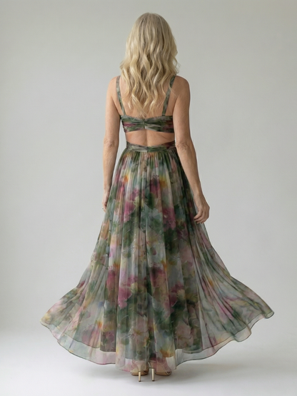 Women's Soft Wrap Floral Maxi Dress