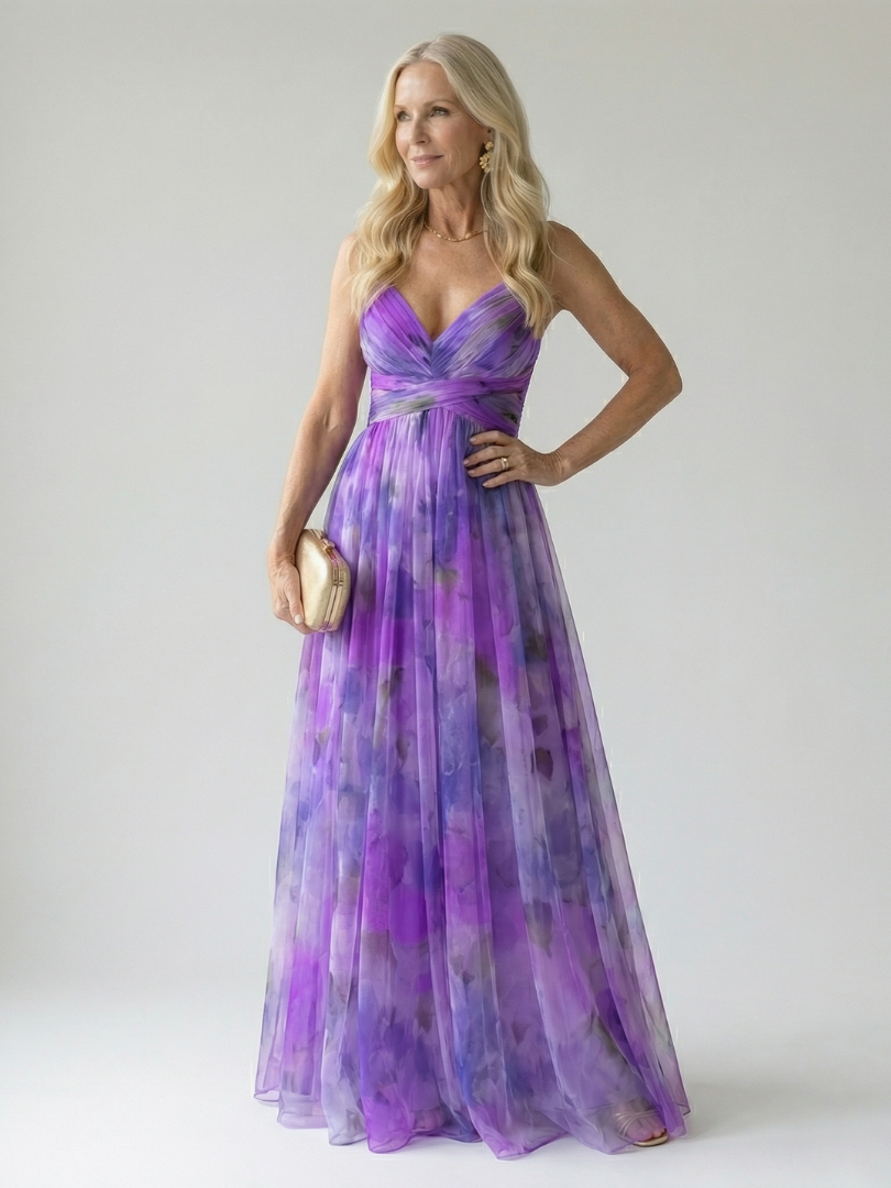 Women's Soft Wrap Floral Maxi Dress