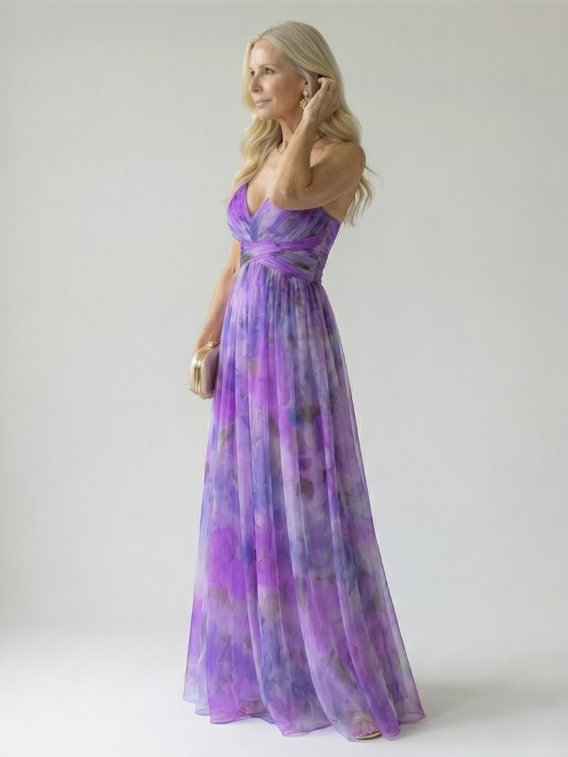 Women's Soft Wrap Floral Maxi Dress