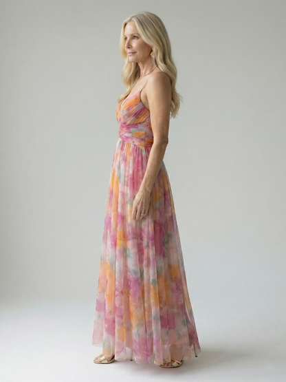 Women's Soft Wrap Floral Maxi Dress