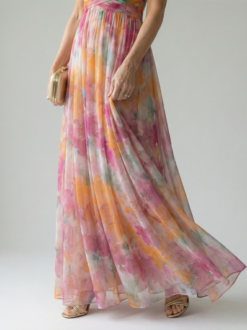 Women's Soft Wrap Floral Maxi Dress