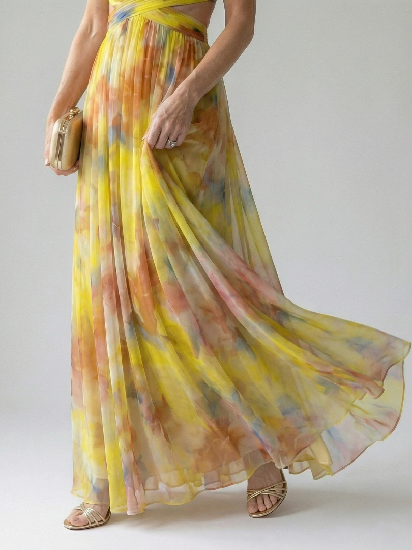 Women's Soft Wrap Floral Maxi Dress