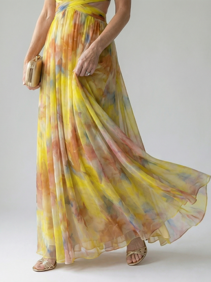 Women's Soft Wrap Floral Maxi Dress