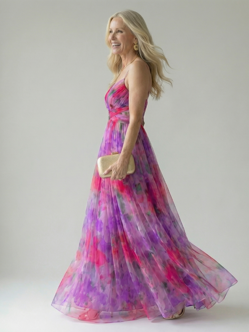 Women's Soft Wrap Floral Maxi Dress