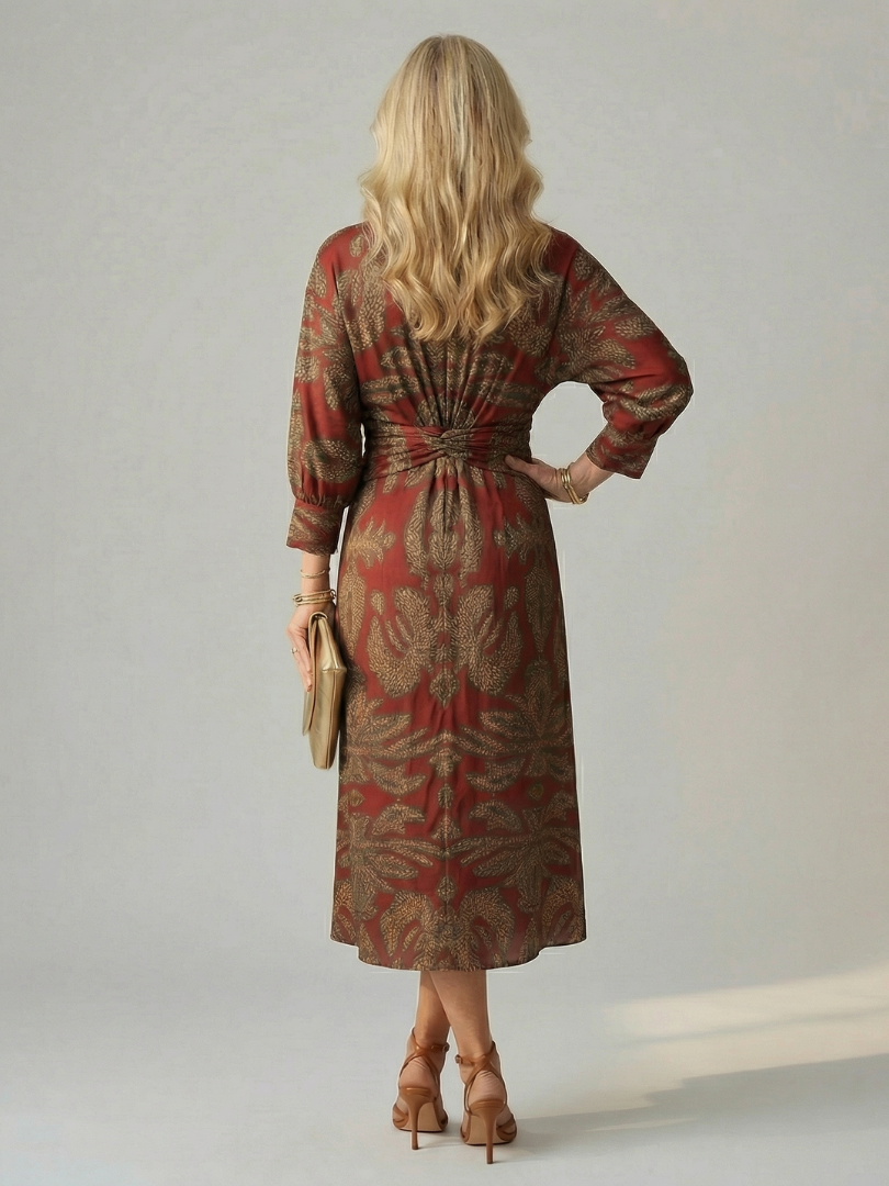 Women's Natural Wrap Midi Dress
