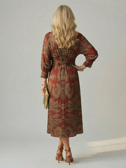 Women's Natural Wrap Midi Dress