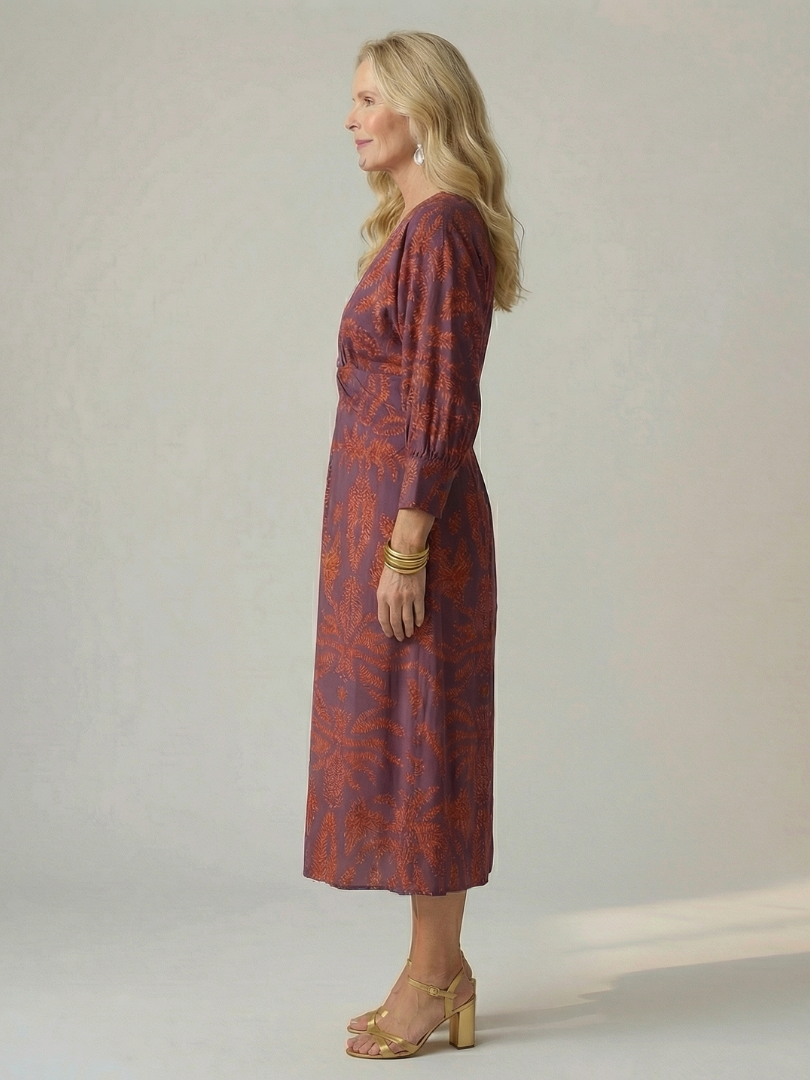 Women's Natural Wrap Midi Dress