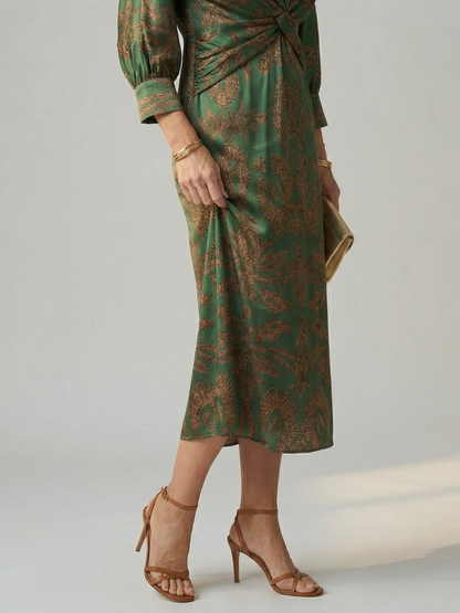 Women's Natural Wrap Midi Dress