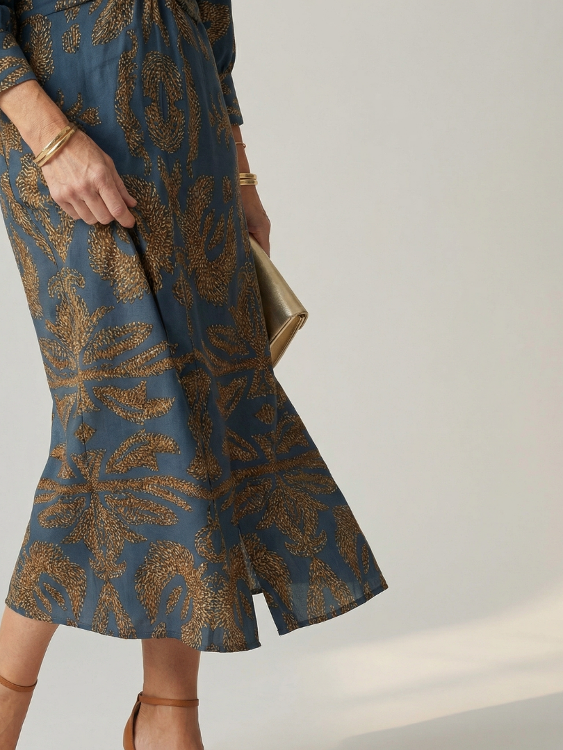 Women's Natural Wrap Midi Dress