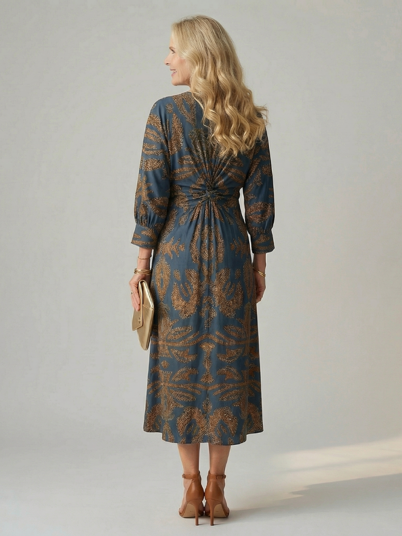 Women's Natural Wrap Midi Dress
