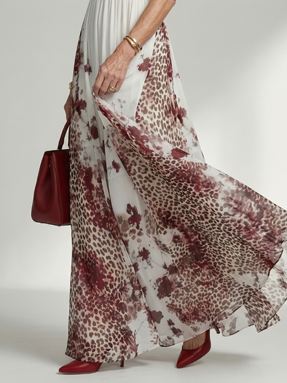 Women's Pleated Floral Maxi Dress
