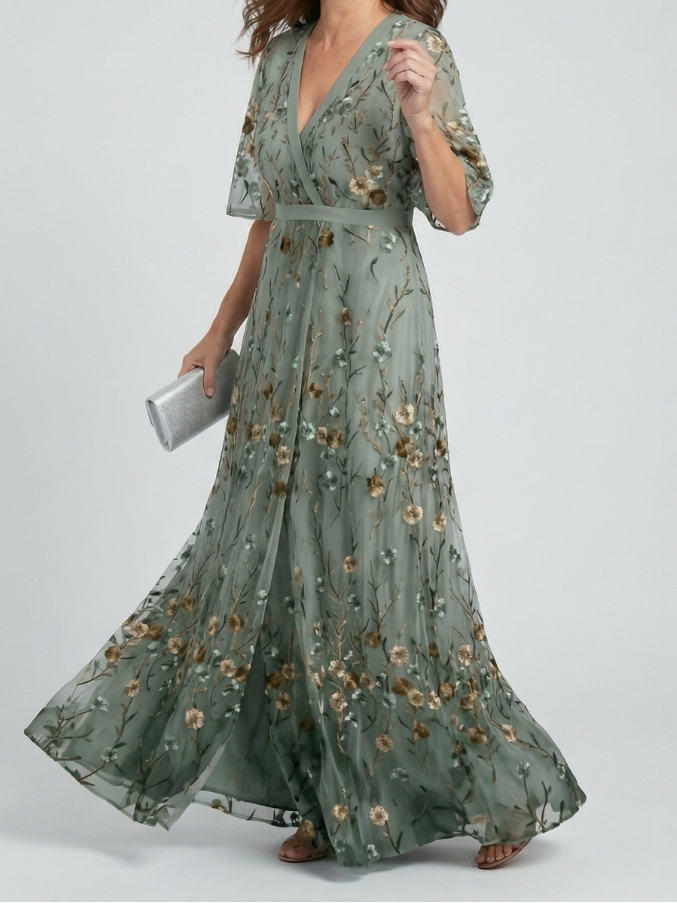 Women's Halter Neck Floral Flow Maxi Dress