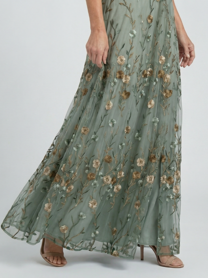 Women's Halter Neck Floral Flow Maxi Dress