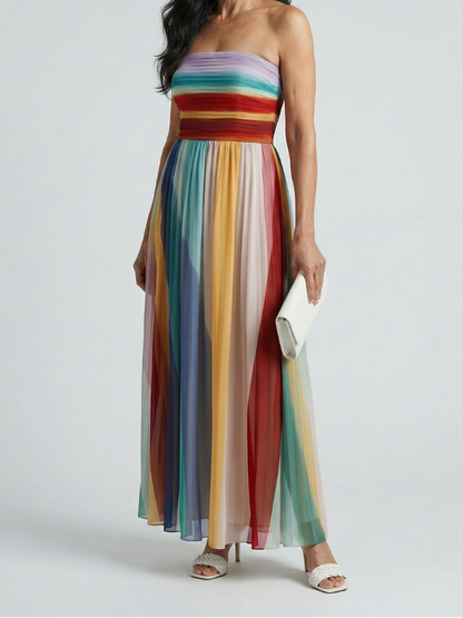 Women's Striped Lightweight Maxi Dress