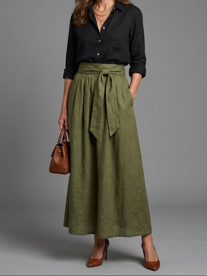 Women's Two Piece Set Blouse and Midi Skirt