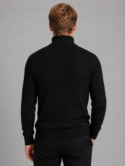 Briar | Men's Sweater Textured Quarter-Zip Funnel Neck Knit Soft Warm Refined Smart Casual Everyday Layering Autumn Winter
