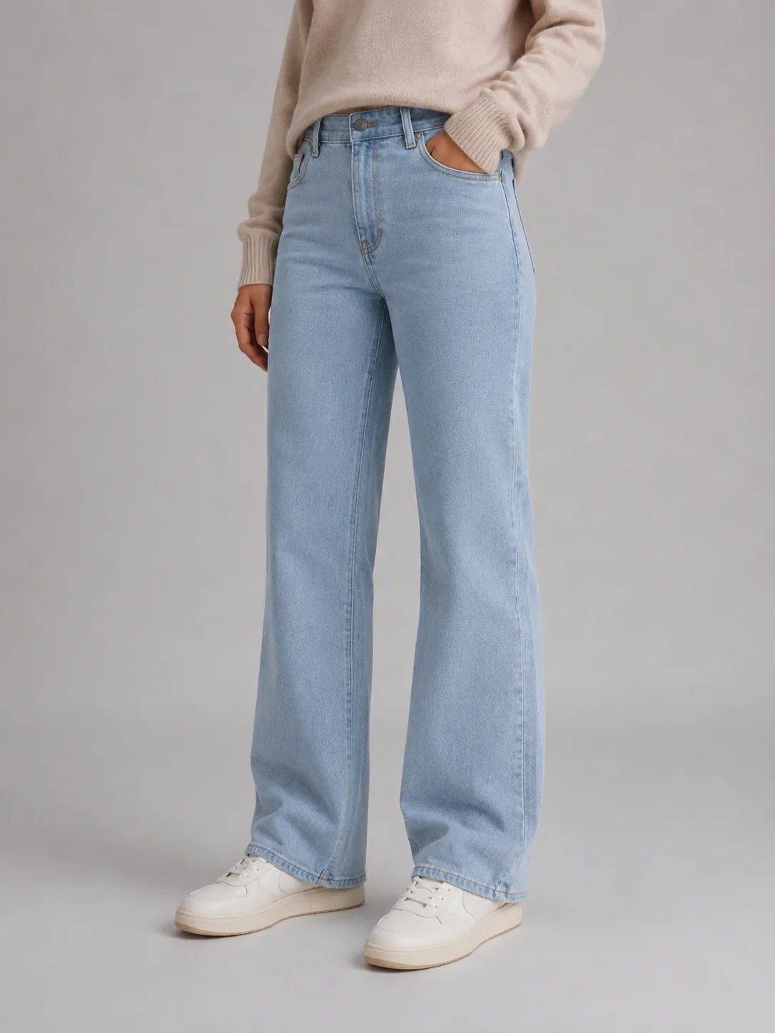 Nicole | Women's Jeans High-Waisted Wide-Leg Straight Denim Flattering Relaxed Casual Everyday Timeless Versatile Autumn Winter