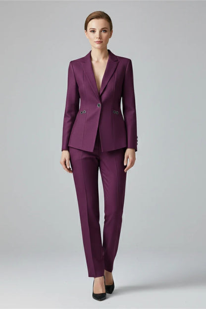 Myla | Women's Co-ord Set Blazer Single Button Straight Trousers Two-Piece Tailored Structured Smart Occasion Office Coordinated