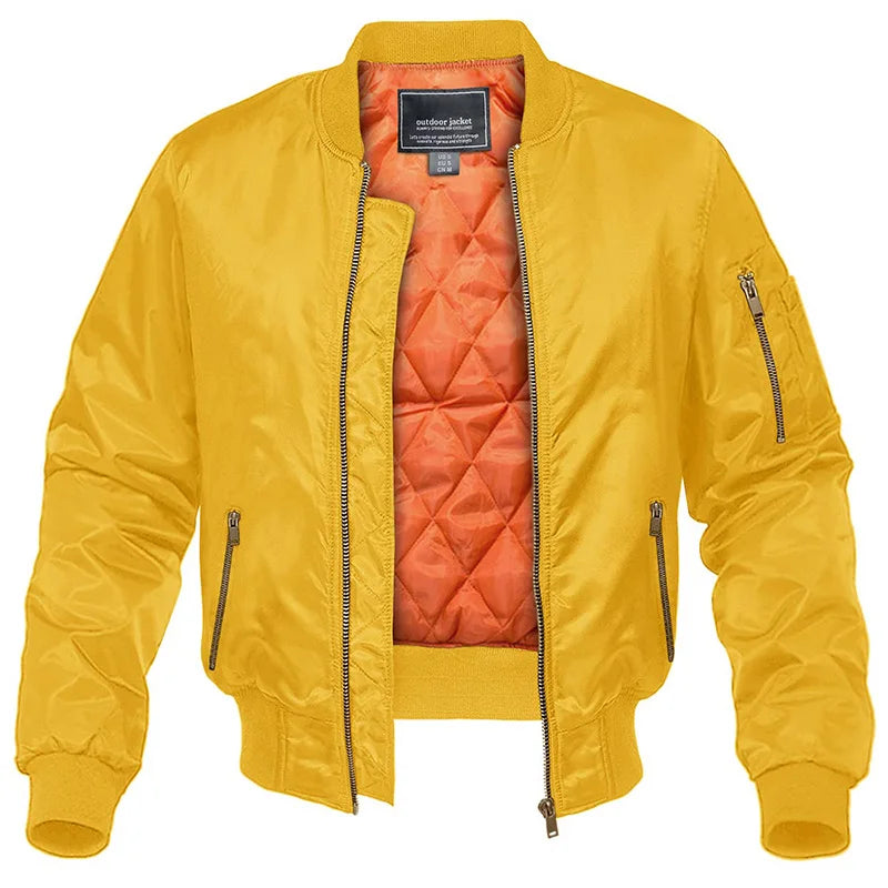 Marc | Men's Bomber Jacket Padded Zip Pockets Insulated Warm Structured Casual Everyday Layering Autumn Winter Outerwear Sporty