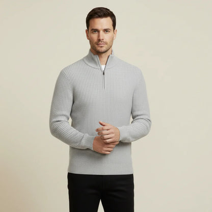 Jago | Men's Merino Wool Sweater Quarter-Zip Premium Soft Warm Refined Smart Casual Everyday Layering Autumn Winter Knitwear Cosy