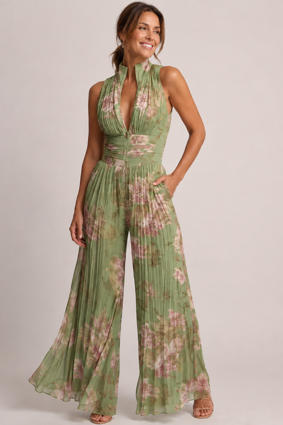 Women's Floral Print Jumpsuit Relaxed Fit