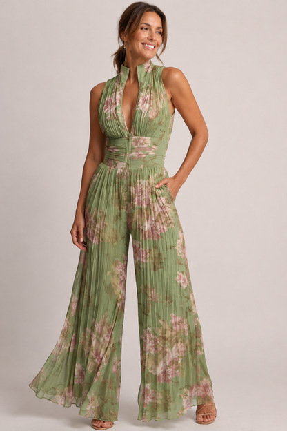 Women's Floral Print Jumpsuit Relaxed Fit