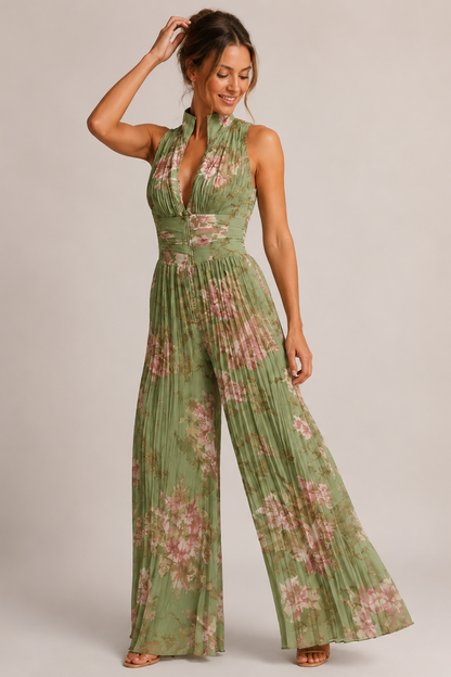 Women's Floral Print Jumpsuit Relaxed Fit